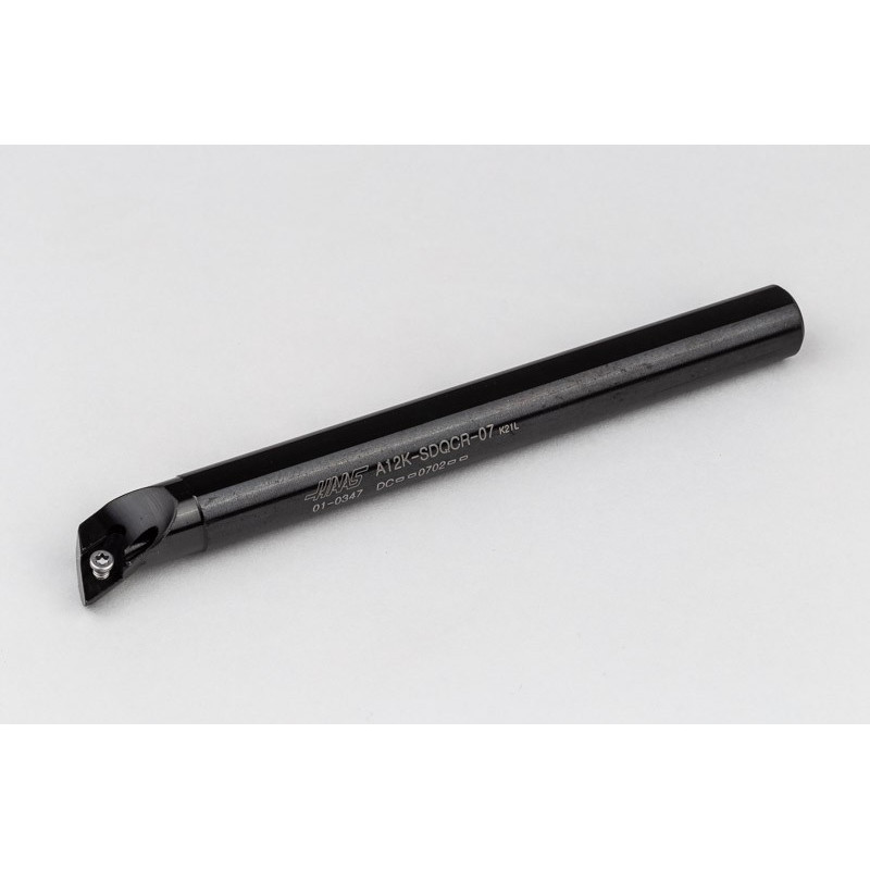 A12K-SDQCR-07, 12mm Ø Steel Shank Internal (ID) Boring Bar, Right-Hand, Screw-Lock, Through-Tool Coolant