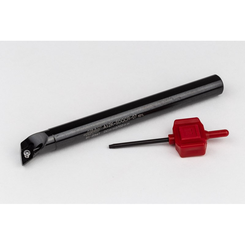 A12K-SDQCR-07, 12mm Ø Steel Shank Internal (ID) Boring Bar, Right-Hand, Screw-Lock, Through-Tool Coolant