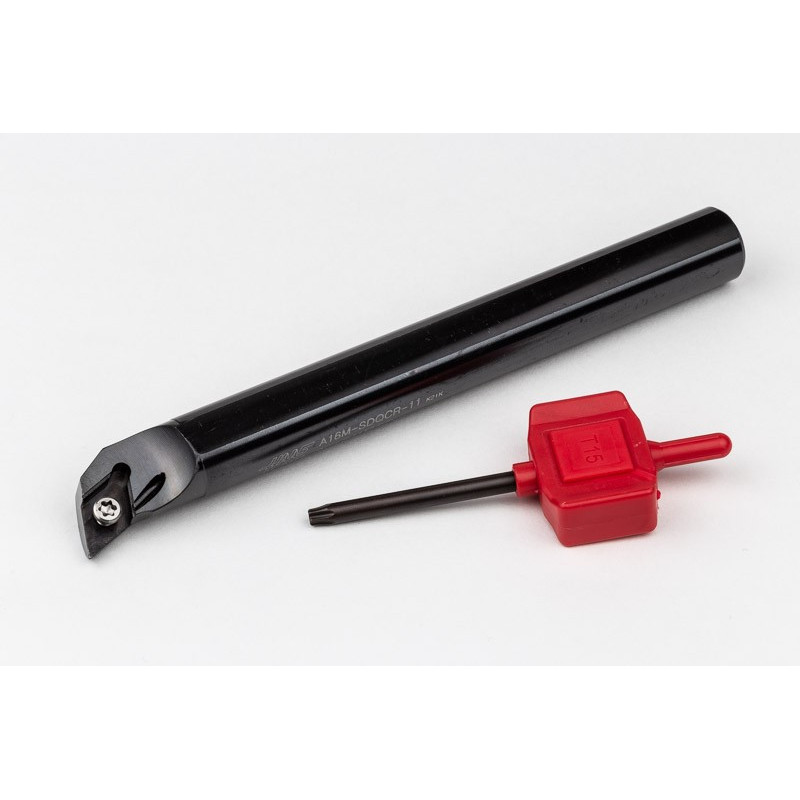 A16M-SDQCR-11, 16mm Ø Steel Shank Internal (ID) Boring Bar, Right-Hand, Screw-Lock, Through-Tool Coolant