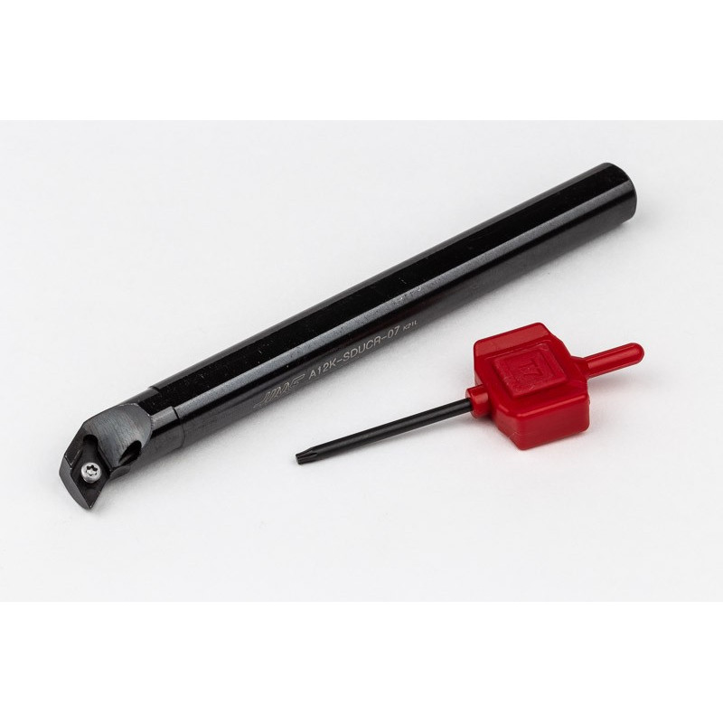 A12K-SDUCR-07, 12mm Ø Steel Shank Internal (ID) Boring Bar, Right-Hand, Screw-Lock, Through-Tool Coolant