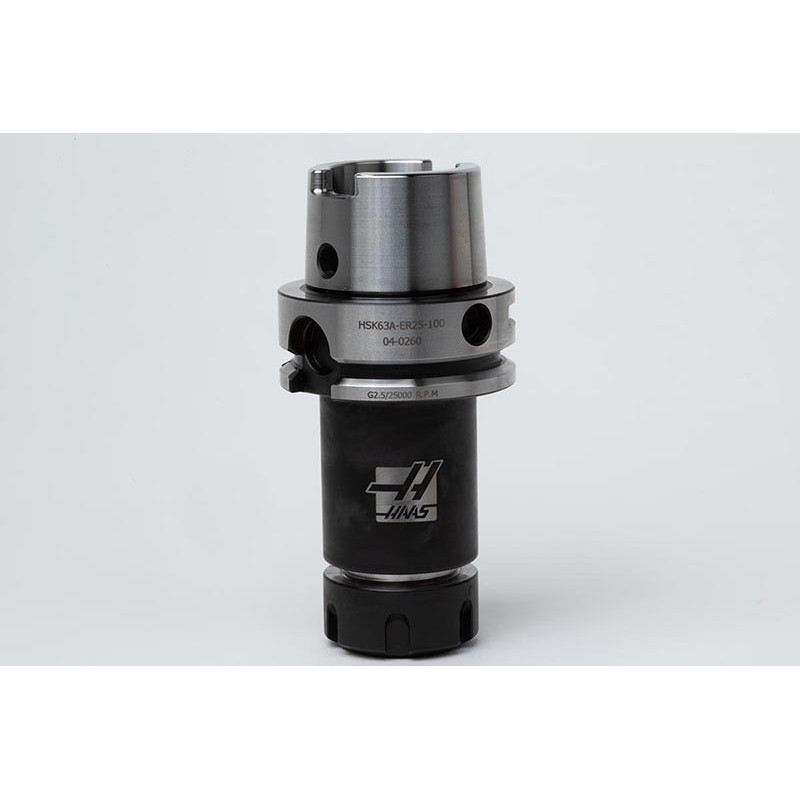 HSK63A ER25 Collet Chuck x 100mm Gage Length, TSC