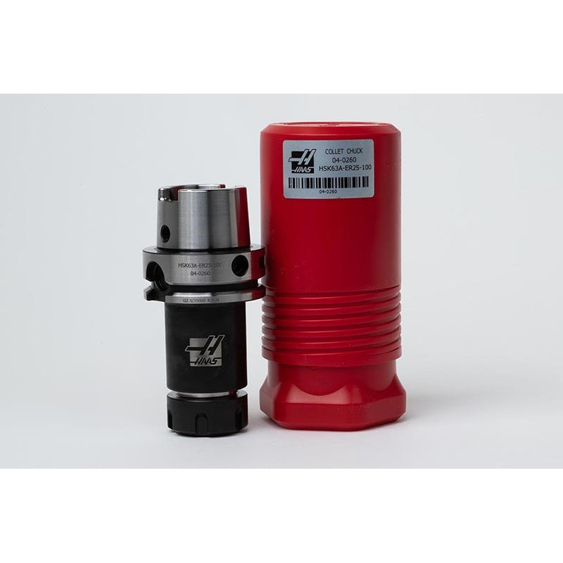 HSK63A ER25 Collet Chuck x 100mm Gage Length, TSC