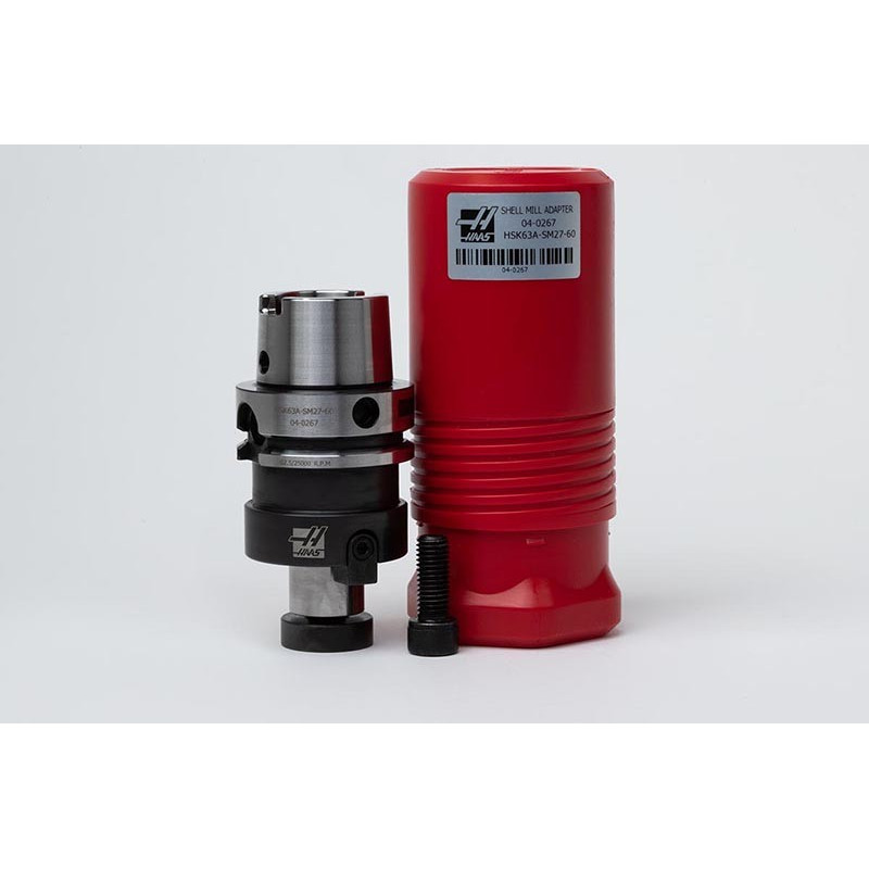 HSK63A Shell Mill Holder, 27mm Pilot Diameter x 60mm Gage Length, TSC