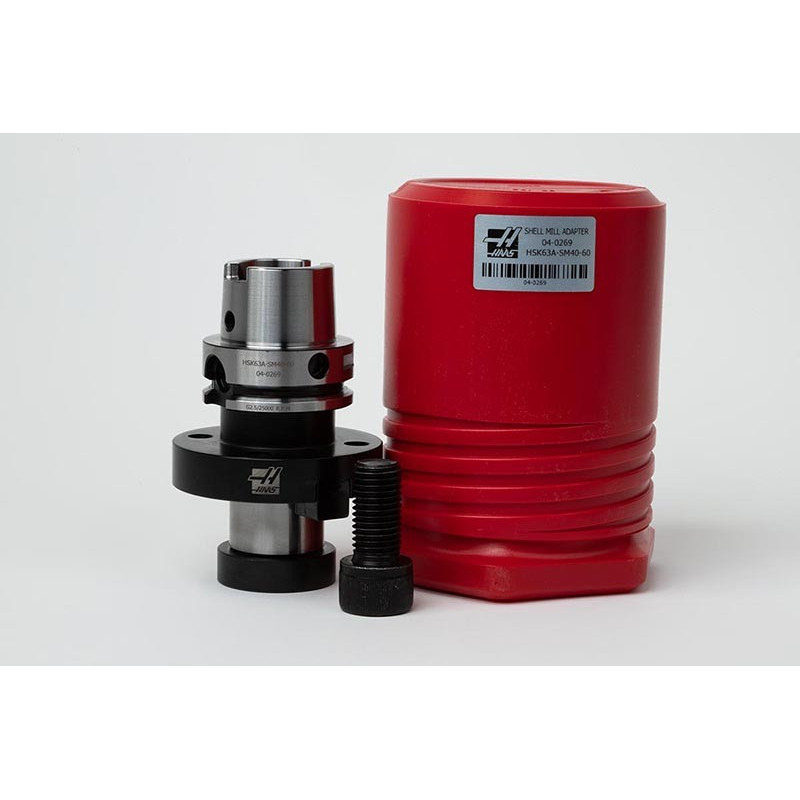HSK63A Shell Mill Holder, 40mm Pilot Diameter x 60mm Gage Length, TSC