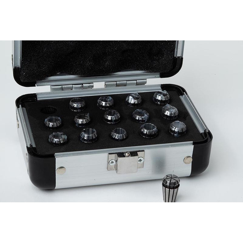 15-Piece, ER11 Straight Bore Collet Set, 1mm - 8mm