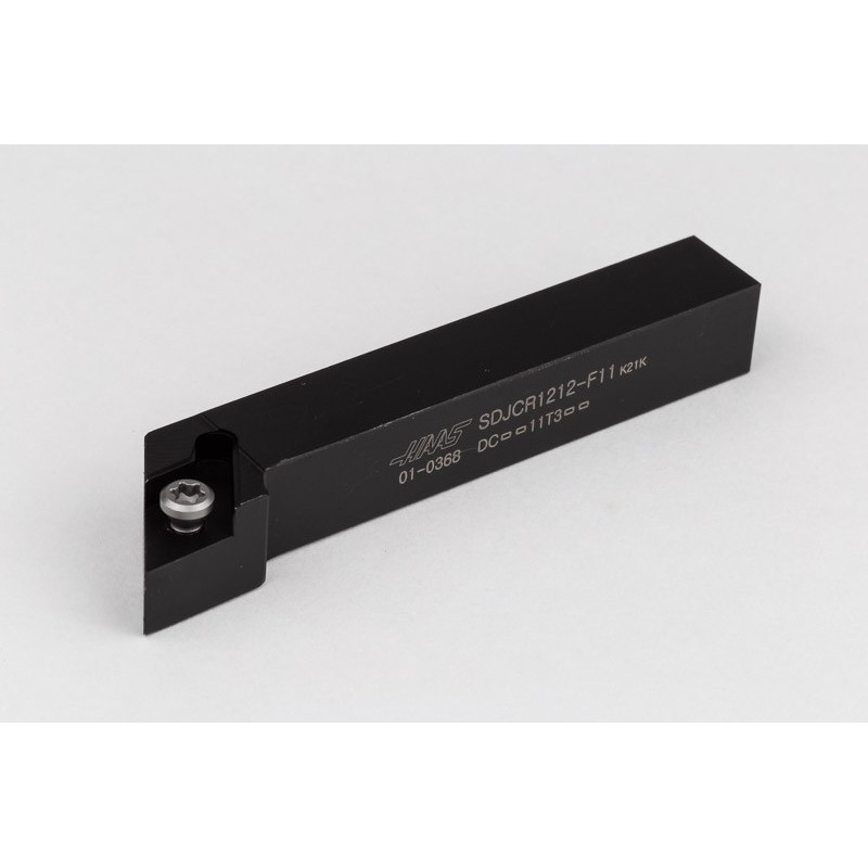 SDJCR1212-F11, 12mm Square Steel Shank External (OD) Turning Tool, Right-Hand, Screw-Lock