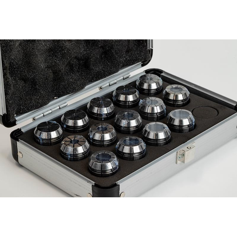 14-Piece, ER25 Straight Bore Sealed Collet Set, 3mm - 16mm