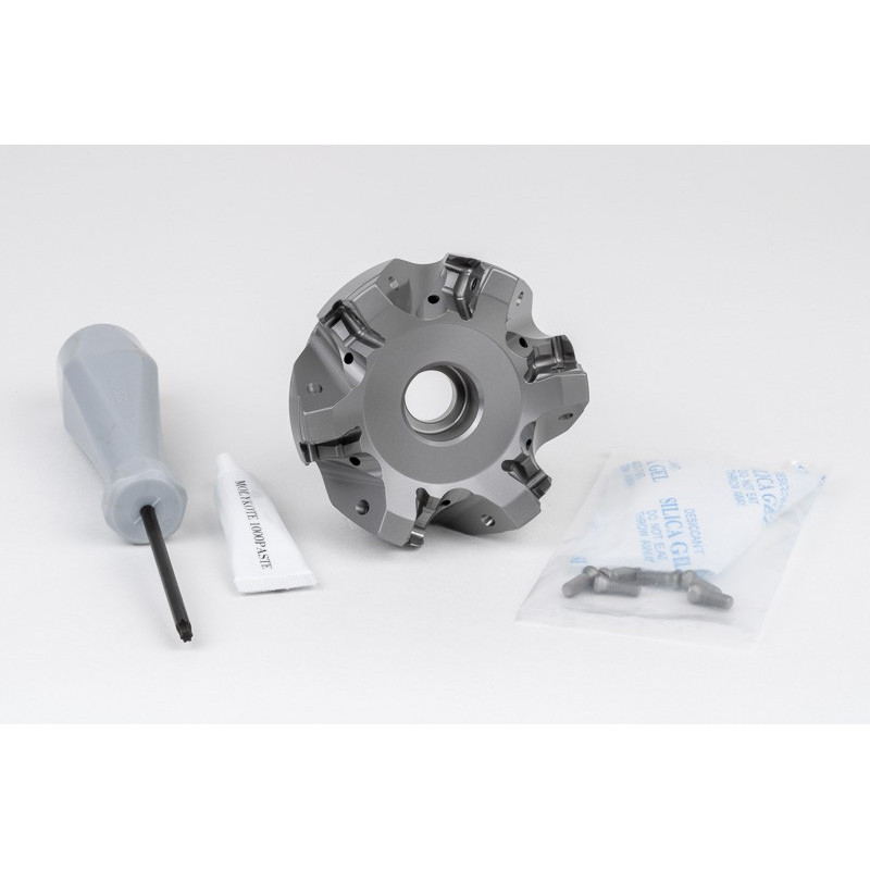 HS6NP, 80mm Ø Shell Mill, 27mm Pilot Bore x 90° Lead Angle, 6 Flute, Negative/Positive Geometry, TSC