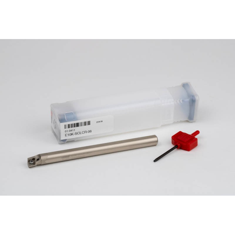 E10K-SCLCR-06, твердосплавний розточувальний оправка з хвостовиком Ø 10 мм для внутрішнього (ID) різання, права, гвинтове кріплення, подача охолодження крізь інструмент