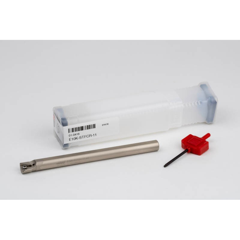 E10K-STFCR-11, твердосплавний розточувальний оправка з хвостовиком Ø 10 мм для внутрішнього (ID) різання, права, гвинтове кріплення, подача охолодження через інструмент