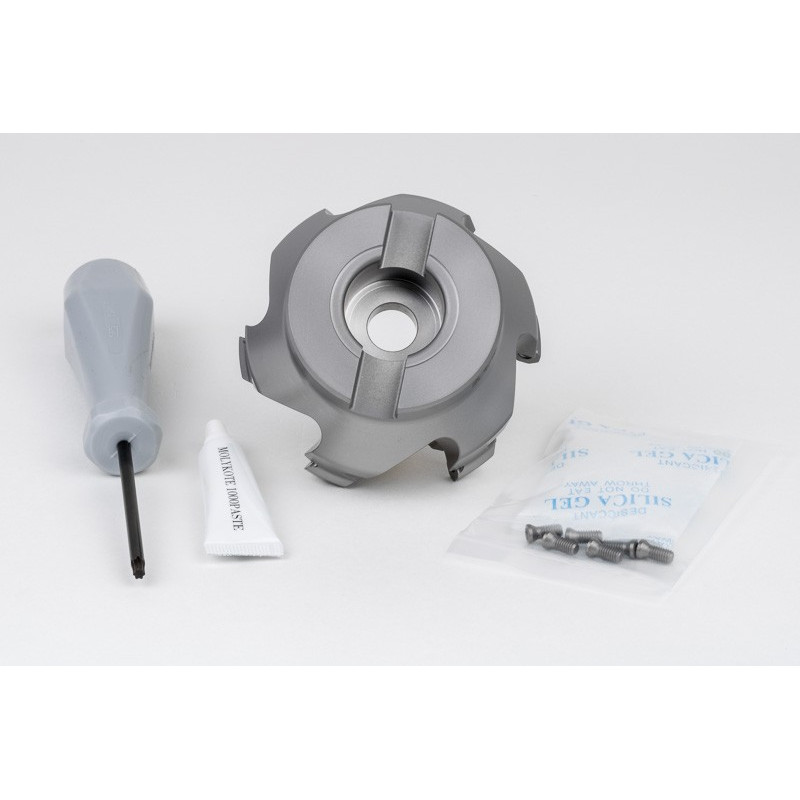 HOP, 80mm Ø Shell Mill, 27mm Pilot Bore x 45° Lead Angle, 6 Flute, Positive/Positive Geometry