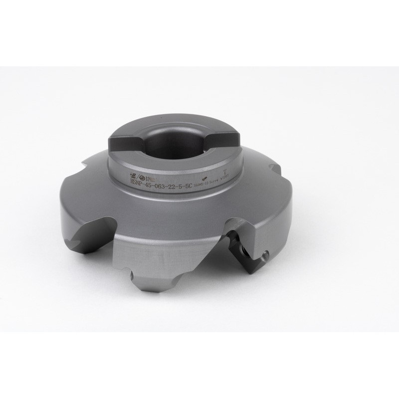 HSNP, 63mm Ø Shell Mill, 22mm Pilot Bore x 45° Lead Angle, 5 Flute, Negative/Positive Geometry, TSC