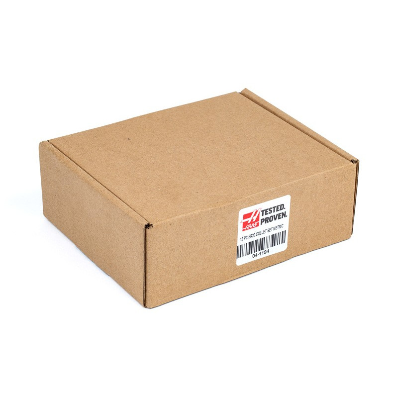 12-Piece, ER20 Straight Bore Collet Set, 1mm - 12mm