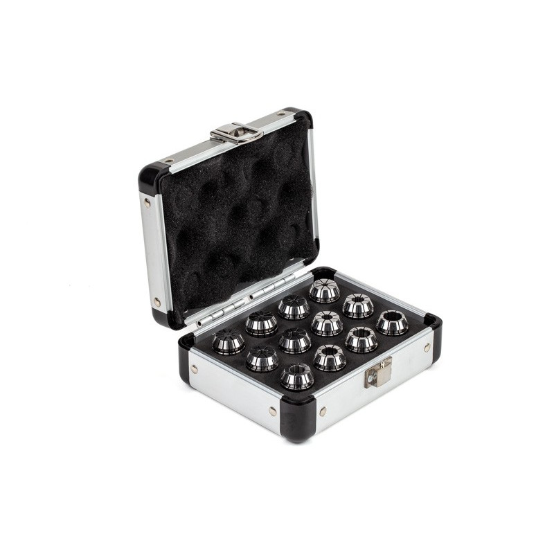 12-Piece, ER20 Straight Bore Collet Set, 1mm - 12mm