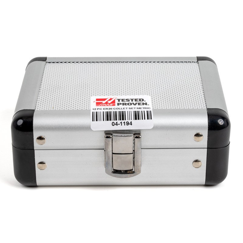 12-Piece, ER20 Straight Bore Collet Set, 1mm - 12mm