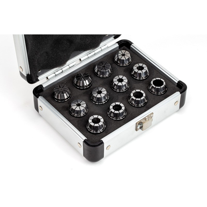 12-Piece, ER20 Straight Bore Collet Set, 1mm - 12mm