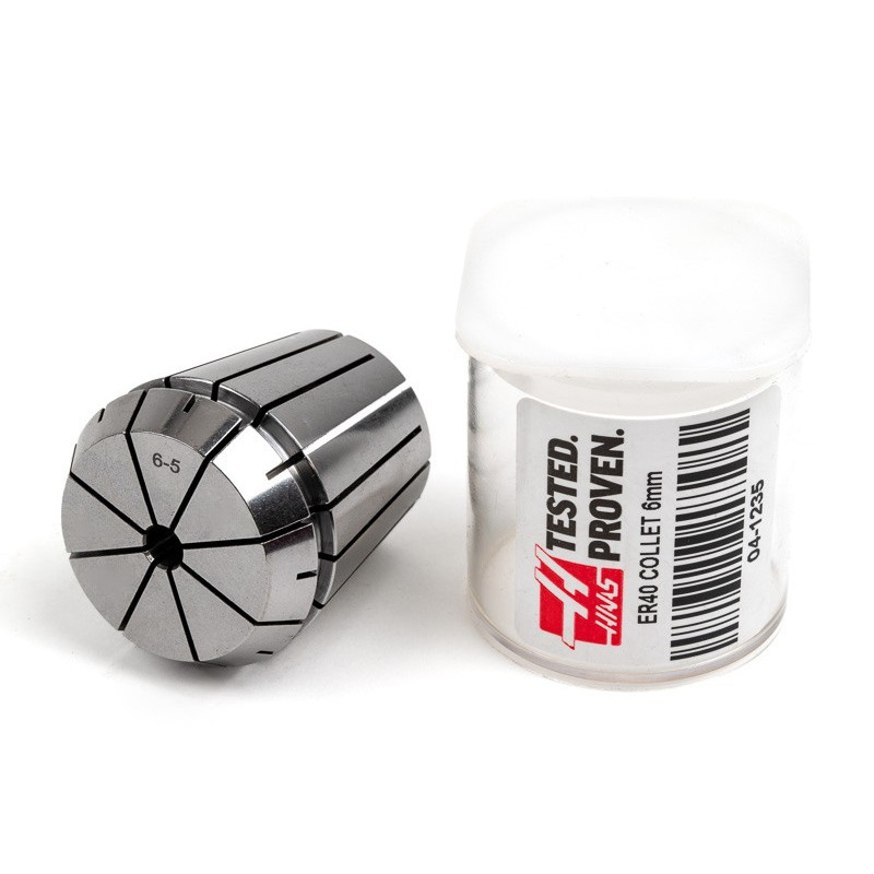 ER40 6mm Straight-Bore Collet, 6 - 5mm Clamping Range
