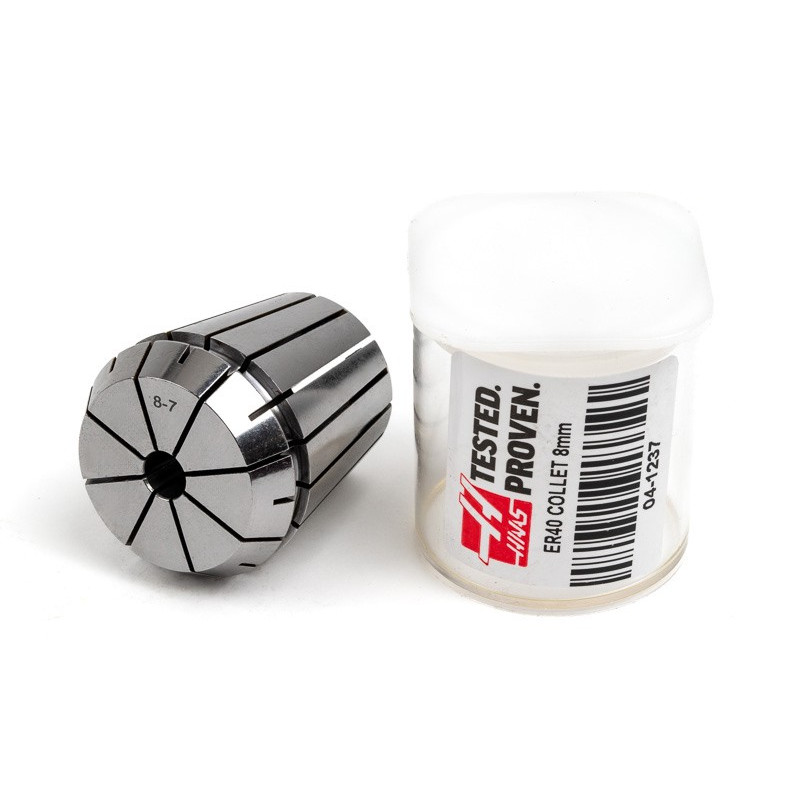 ER40 8mm Straight-Bore Collet, 8 - 7mm Clamping Range