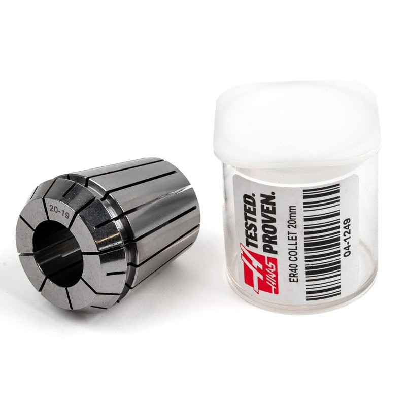 ER40 20mm Straight-Bore Collet, 20 - 19mm Clamping Range