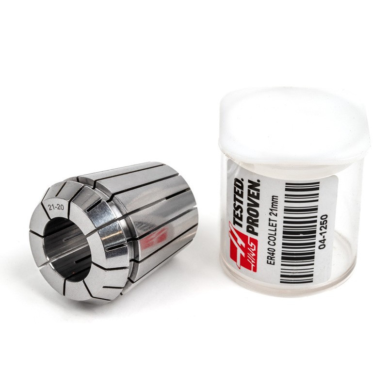ER40 21mm Straight-Bore Collet, 21 - 20mm Clamping Range