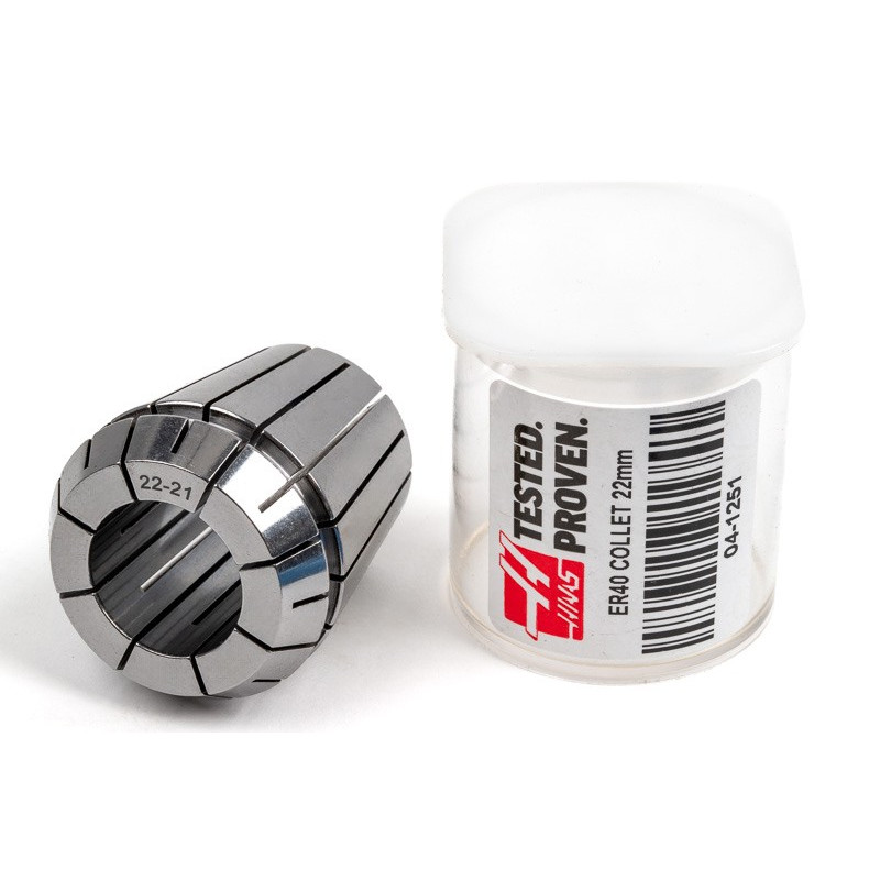 ER40 22mm Straight-Bore Collet, 22 - 21mm Clamping Range