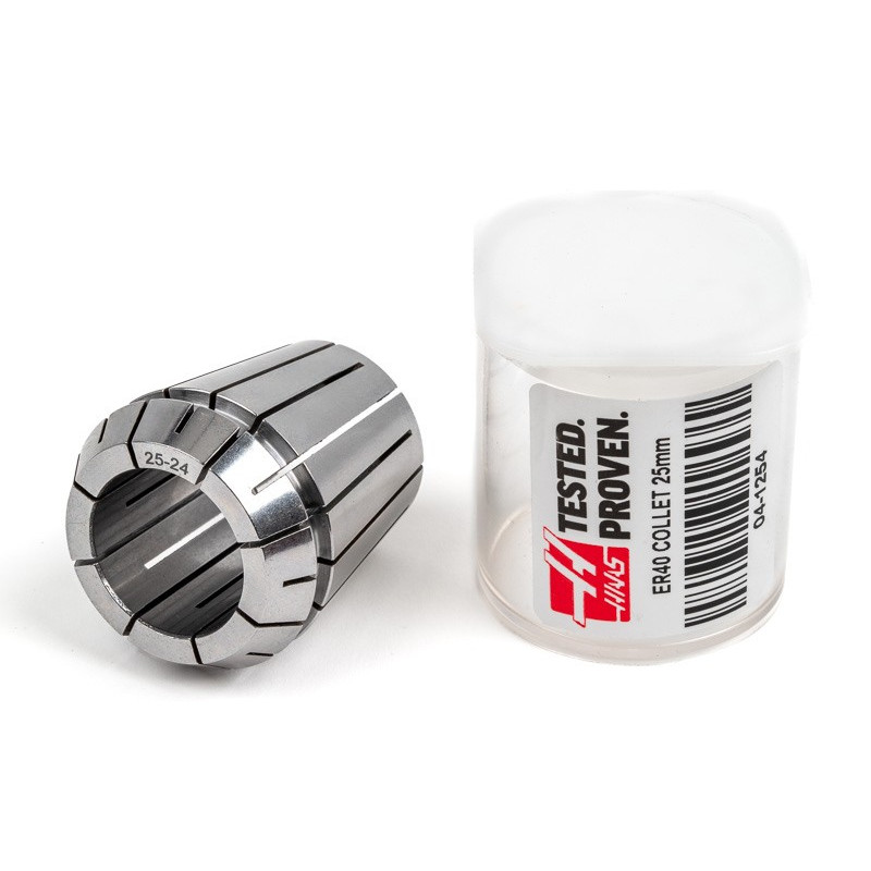 ER40 25mm Straight-Bore Collet, 25 - 24mm Clamping Range