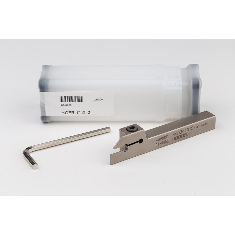 HGER1212-2, 12mm Square Steel Shank External (OD) Grooving Tool, Right-Hand, Insert Size 2