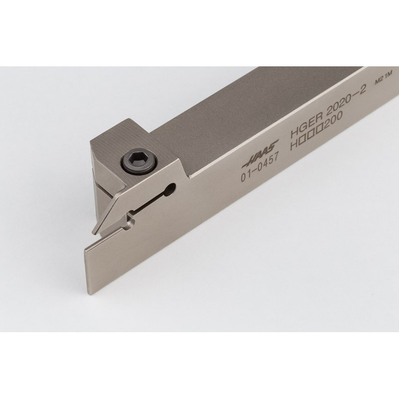 HGER2020-2, 20mm Square Steel Shank External (OD) Grooving Tool, Right-Hand, Insert Size 2