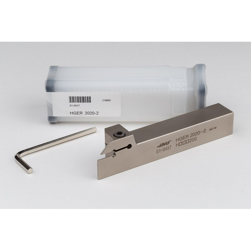 HGER2020-2, 20mm Square Steel Shank External (OD) Grooving Tool, Right-Hand, Insert Size 2