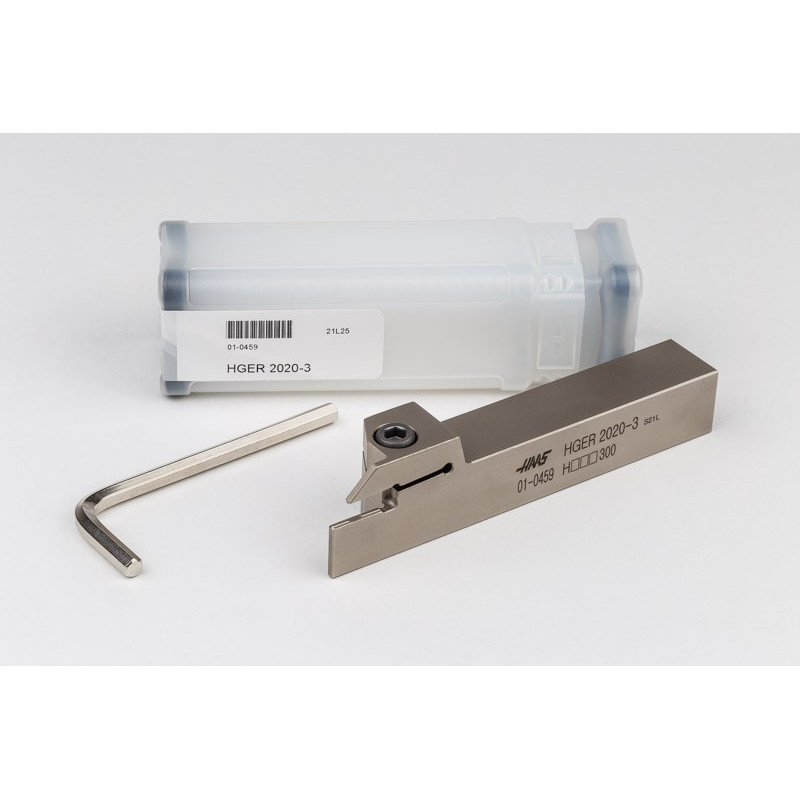 HGER2020-3, 20mm Square Steel Shank External (OD) Grooving Tool, Right-Hand, Insert Size 3