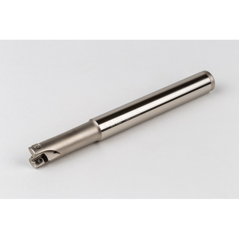 HEHF, 16mm Ø Indexable End Mill, 16mm Shank x 10° Lead Angle x 150mm Overall Length, 2 Flute, TSC