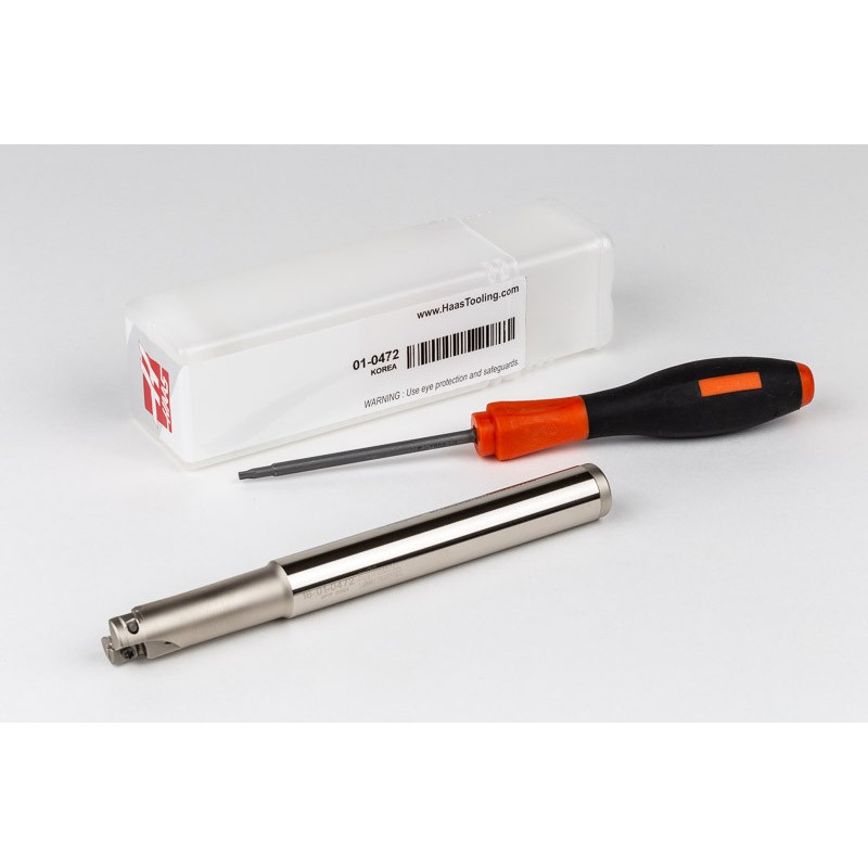 HEHF, 16mm Ø Indexable End Mill, 16mm Shank x 10° Lead Angle x 150mm Overall Length, 2 Flute, TSC