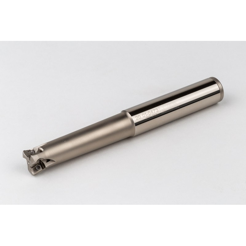 HEHF, 20mm Ø Indexable End Mill, 20mm Shank x 10° Lead Angle x 160mm Overall Length, 3 Flute, TSC