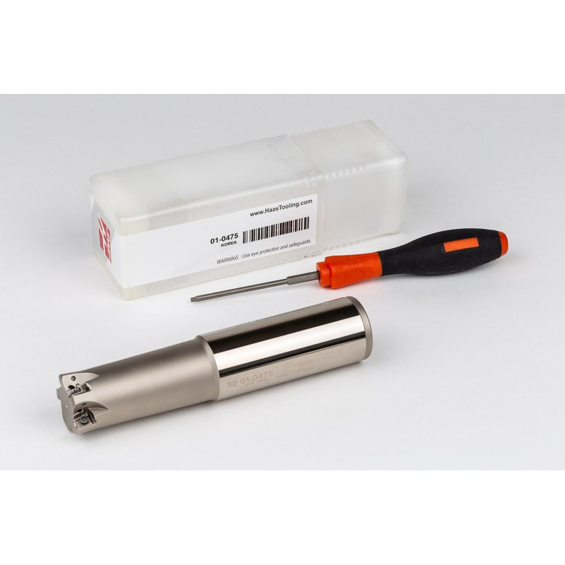 HEHF, 32mm Ø Indexable End Mill, 32mm Shank x 10° Lead Angle x 150mm Overall Length, 5 Flute, TSC