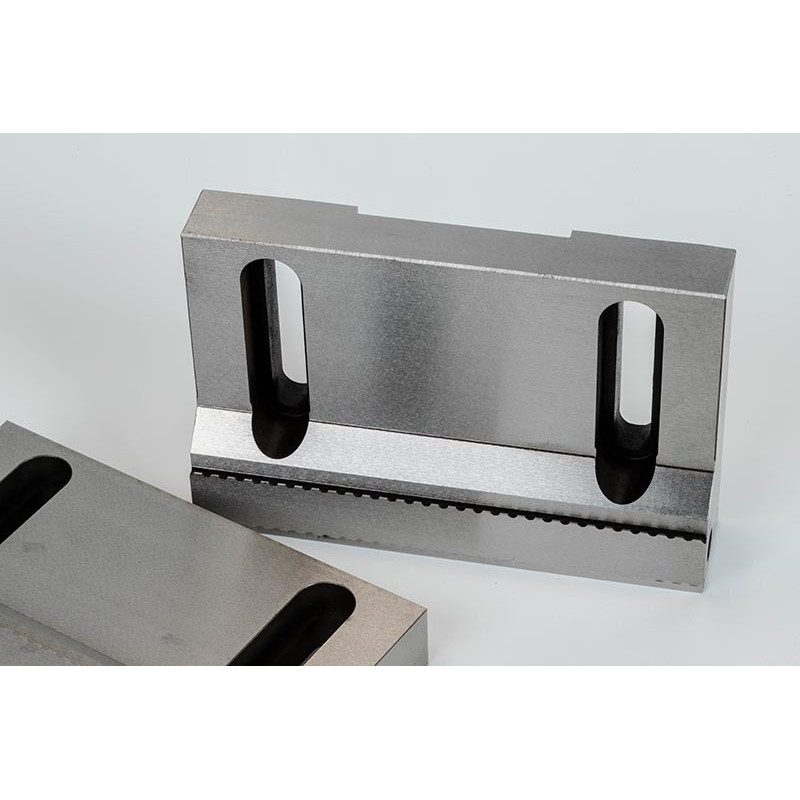 Hard Steel 150mm (6") Non-Machinable Serrated Self-Centering Air Vise Jaws