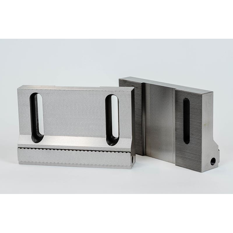 Hard Steel 150mm (6") Non-Machinable Serrated Self-Centering Air Vise Jaws