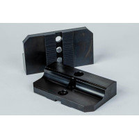 Hard Steel 6" (150mm) Non-Machinable Serrated Self-Centering Hydraulic Vise Jaws - Haas 8" (200mm) Chuck Vise