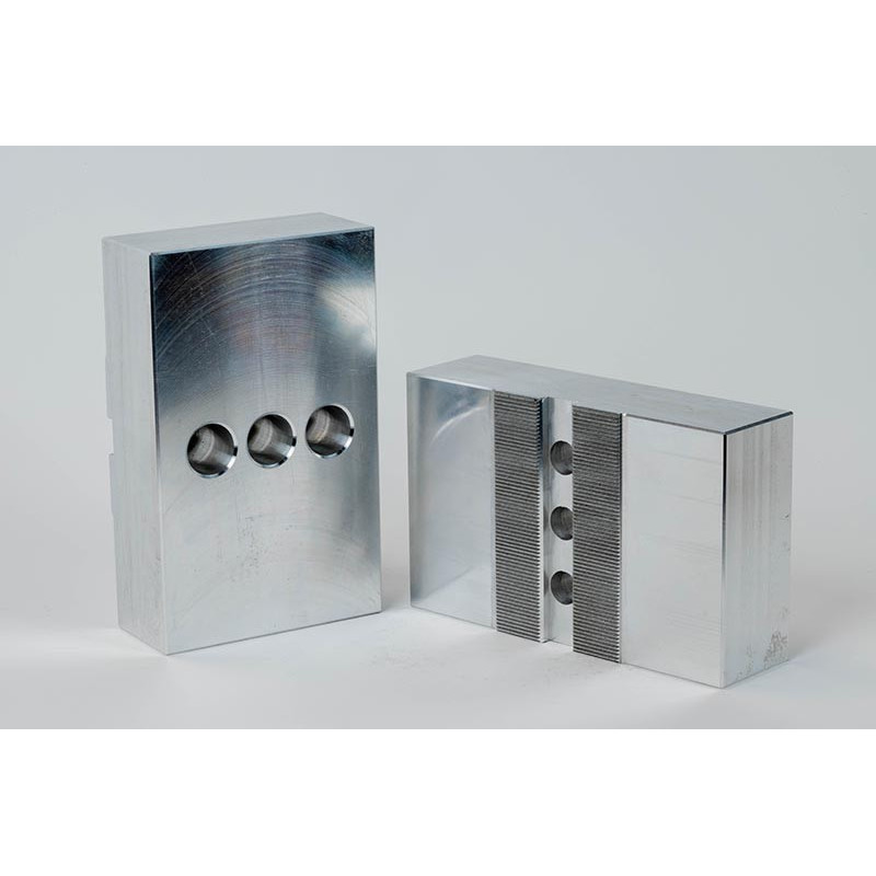 Aluminum 6" (150mm) Machinable Self-Centering Hydraulic Vise Jaws - Haas 8" (200mm) Chuck Vise