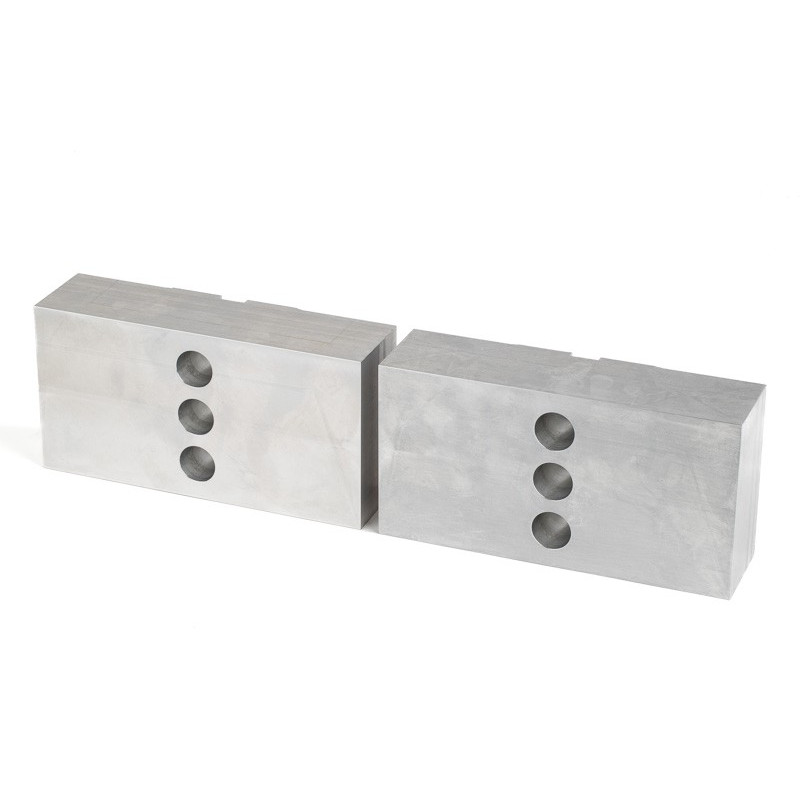 Aluminum 8" (200mm) Machinable Self-Centering Hydraulic Vise Jaws - Haas 10" (250mm) Chuck Vise