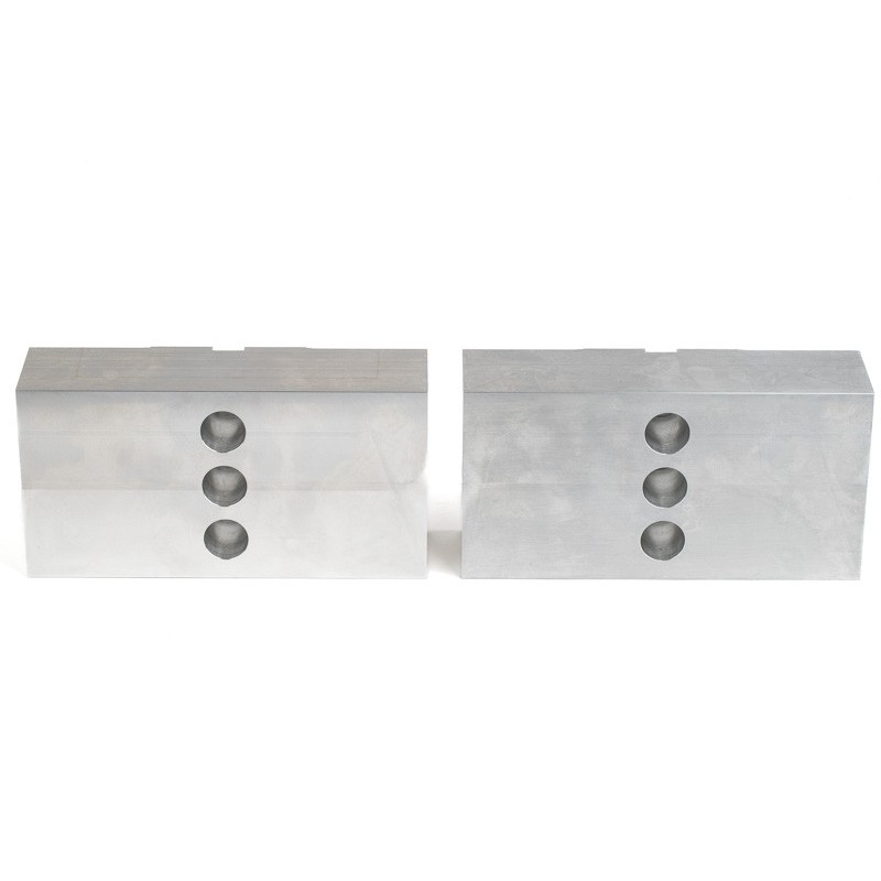 Aluminum 8" (200mm) Machinable Self-Centering Hydraulic Vise Jaws - Haas 10" (250mm) Chuck Vise