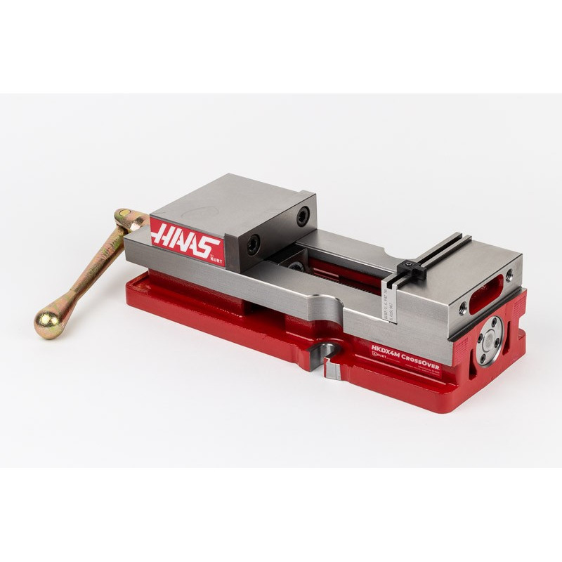 100mm (4") Single-Station Fixed-Jaw Vise, 165mm (6-1/2") Opening, Flange Style, Haas Workholding by Kurt