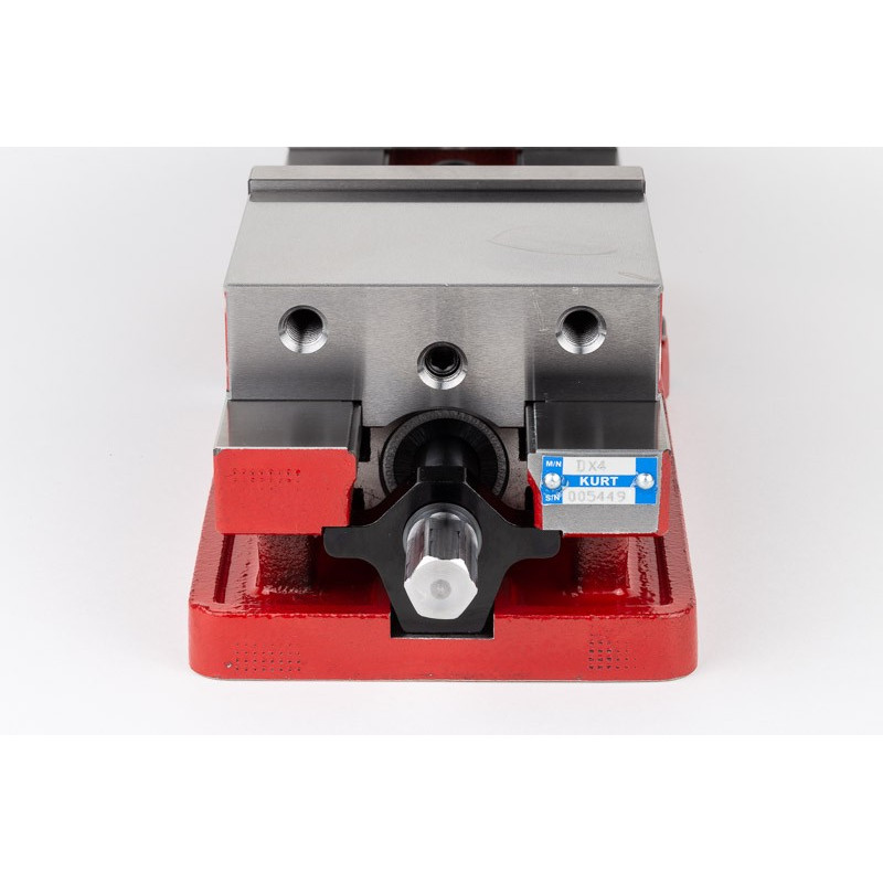 100mm (4") Single-Station Fixed-Jaw Vise, 165mm (6-1/2") Opening, Flange Style, Haas Workholding by Kurt