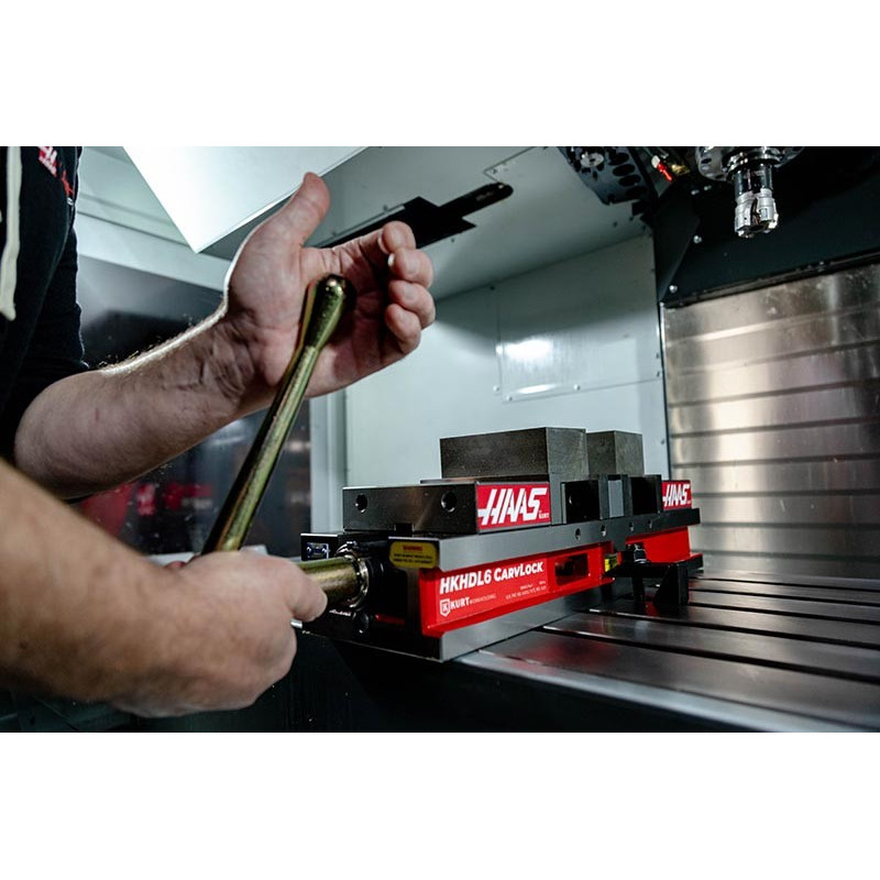 Двопозиційні лещата з фіксованою кулачкою 150 мм (6 дюймів), отвір 100 мм (4 дюйми), затиск Haas від Kurt