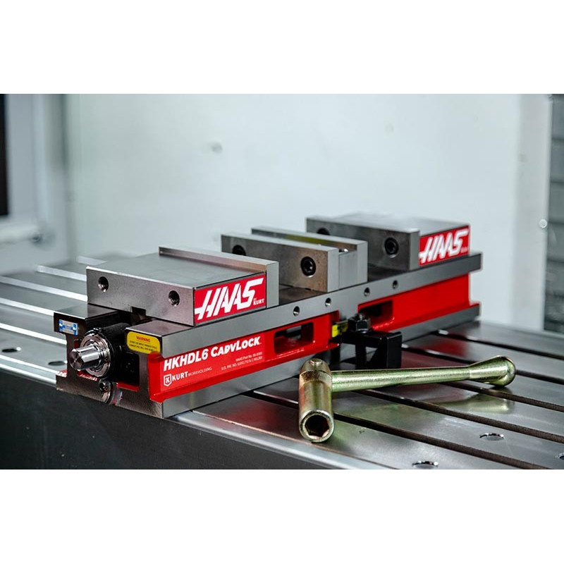 Двопозиційні лещата з фіксованою кулачкою 150 мм (6 дюймів), отвір 100 мм (4 дюйми), затиск Haas від Kurt