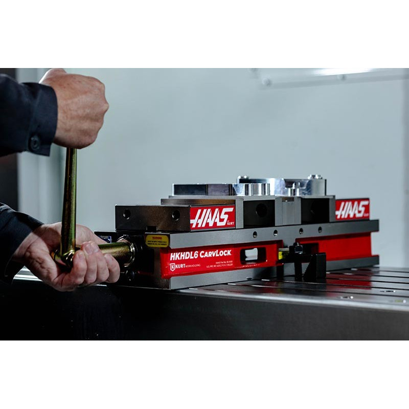 Двопозиційні лещата з фіксованою кулачкою 150 мм (6 дюймів), отвір 100 мм (4 дюйми), затиск Haas від Kurt