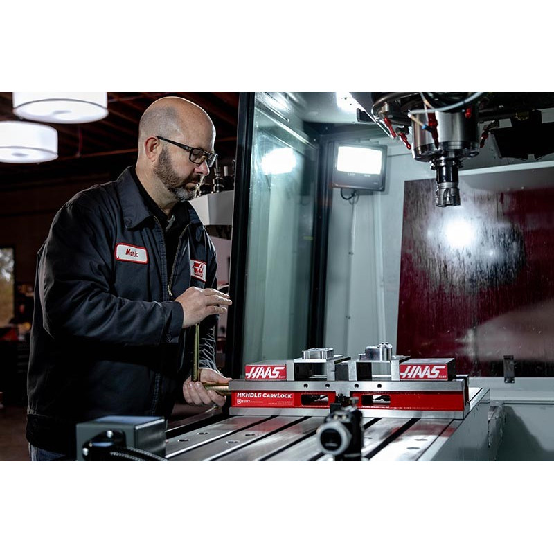 Двопозиційні лещата з фіксованою кулачкою 150 мм (6 дюймів), отвір 100 мм (4 дюйми), затиск Haas від Kurt