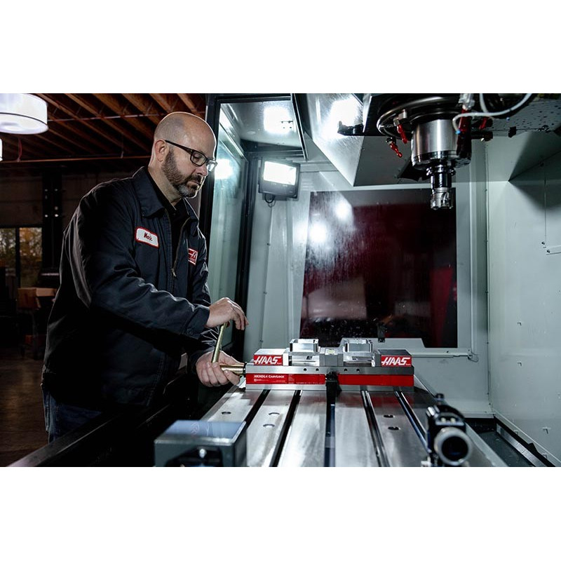 Двопозиційні лещата з фіксованою кулачкою 100 мм (4 дюйми), отвір 75 мм (3 дюйми), затиск Haas від Kurt