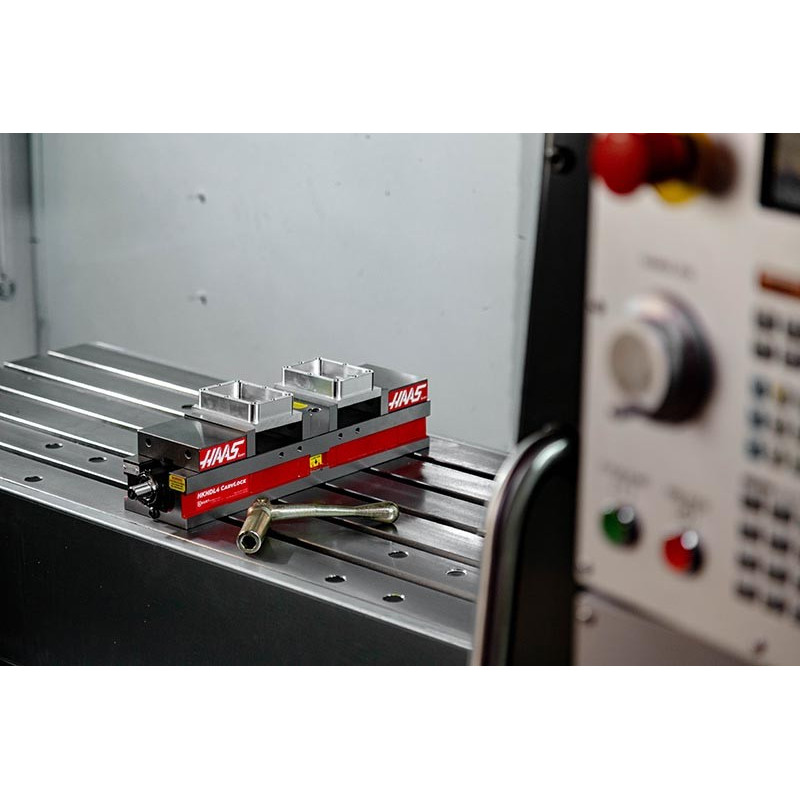 Двопозиційні лещата з фіксованою кулачкою 100 мм (4 дюйми), отвір 75 мм (3 дюйми), затиск Haas від Kurt