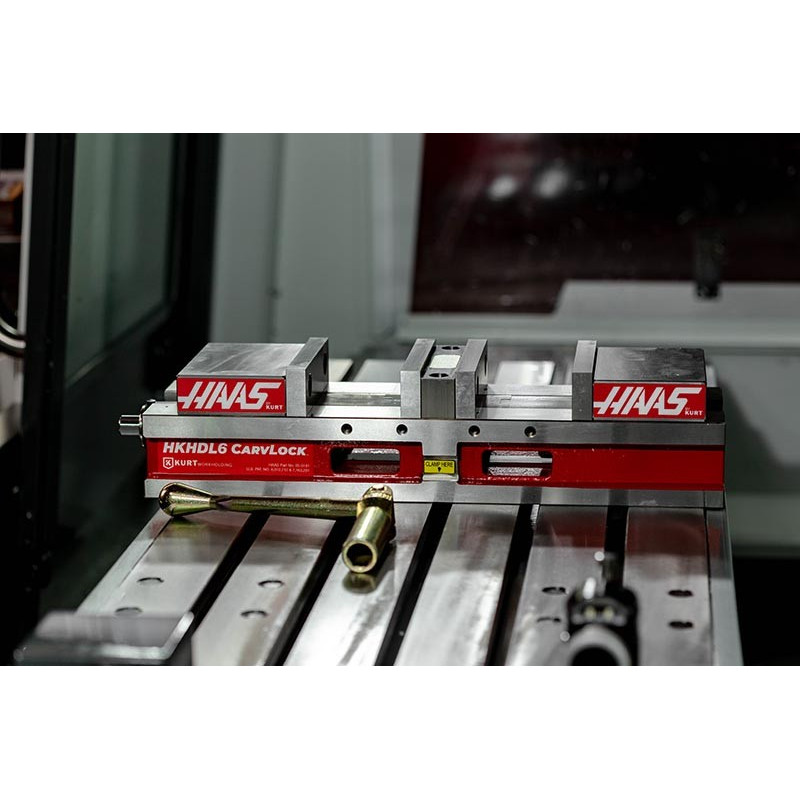 Двопозиційні лещата з фіксованою кулачкою 100 мм (4 дюйми), отвір 75 мм (3 дюйми), затиск Haas від Kurt