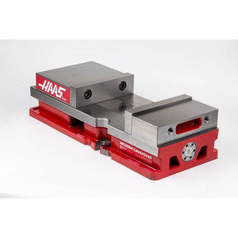 200mm (8") Single-Station Fixed-Jaw Vise, 265mm (10-1/2") Opening, Flange Style, Haas Workholding by Kurt